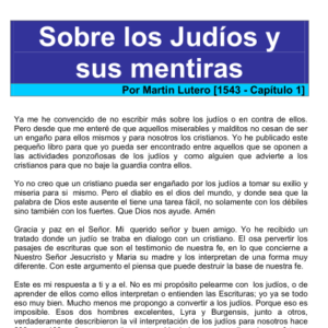 Sobre los Judíos y sus Mentiras - Martin Lutero